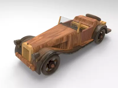 Roadster Wooden Toy Free 3D model