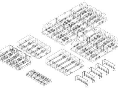 Set of Simple Transport 3D model