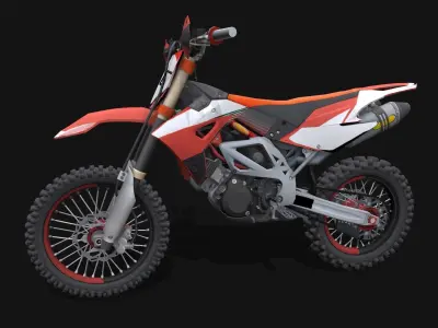 Motorcycle 1 dirt bike Low-poly 3D model