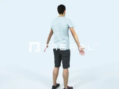 Jest 01D Animated Rigged Summer Casual Man Low-poly 3D model