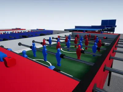 UE4 - Air Hockey Football and Table tennis - Table Games Pack Low-poly 3D model