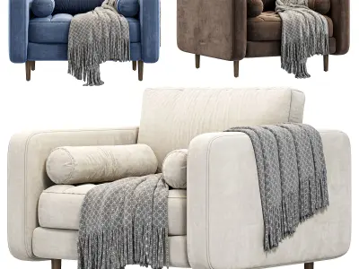 Madison Armchair By Castlery 3D model
