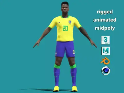 Vinicius Brazil Worldcup 2022 3D model