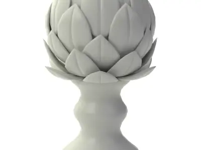 Arnold White Ceramic Artichoke Statuette 3D model