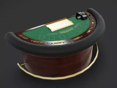Blackjack Table Low-poly 3D model