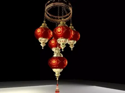 Chinese red lantern 3D model
