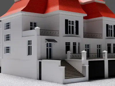 low poly House 360 3d model Low-poly 3D model