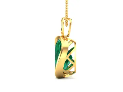 Women Oval Diamond Pendant 3DM STL OBJ FBX Render Details 3D print model