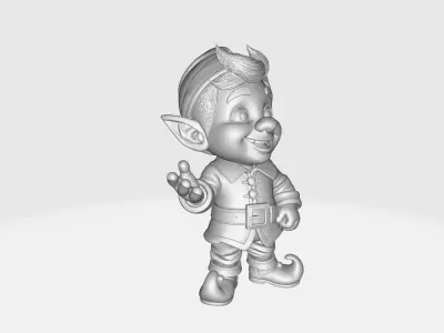 Adorable Christmas Elf Figurine Holiday Decoration  3D print model