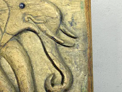 Thai Chiang Mai Bas Relief Wooden Carving 3D model