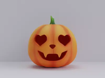 Halloween Pumpkin Low-poly 3D model 6