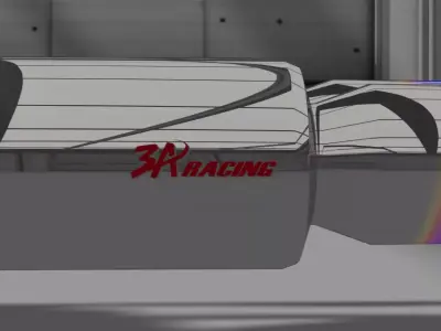 3A racing muffle Low-poly 3D model