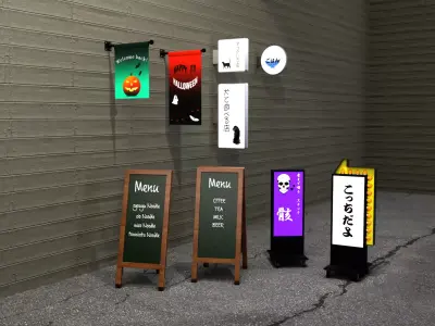 Signboard No1 Low-poly 3D model