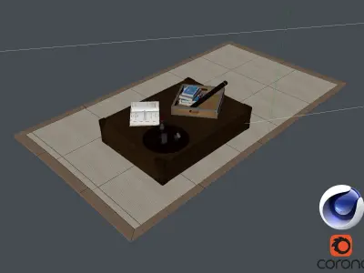 Carpet and Table - Corona - C4D 3D model