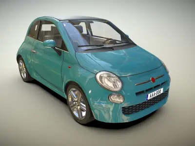 FIAT 500 Low-poly 3D model
