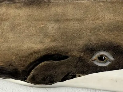 Hand-Carved Whale Wall Art 3D model