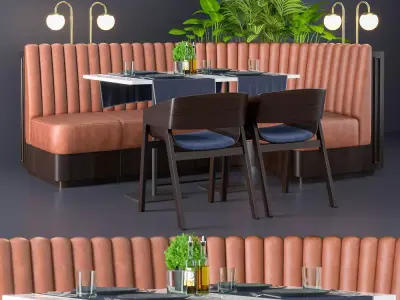 Restaurant seat L type 3D model