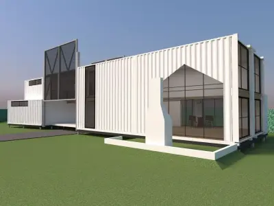 CONTAINER HOUSE BAKED 3D model