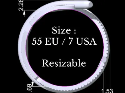 Feather Ring 3D print model