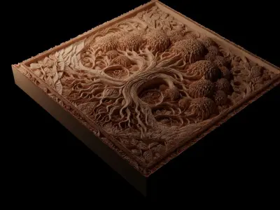Tree of Life CNC 3d Print High Relief Sand Casting 3D print model