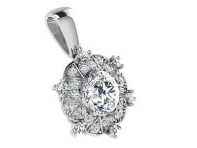 Flower Diamond Pendant 3039 3D print model