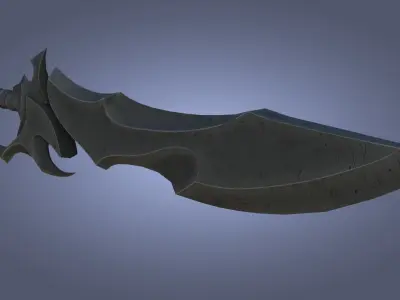 Stylized Fantasy Sword for Games Engine Bladed Melee Weapon Low-poly 3D model