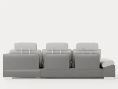 Corner Sofa Bed CALAMO 1 Grey Right Low-poly 3D model