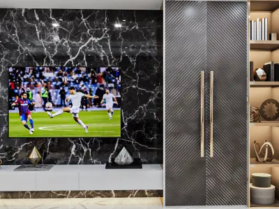 Modern TV Wall 04 Free 3D model