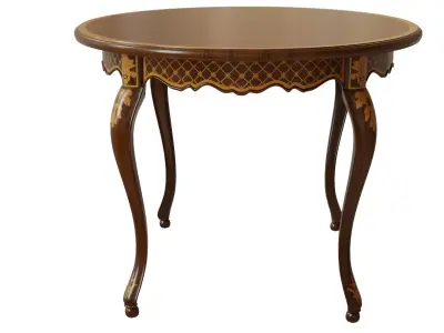 Classic table with inlaid veneer 1200 3D model