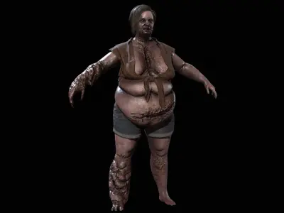 Urban Zombie 7 for pack Low-poly 3D model