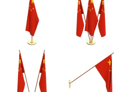 China Flag Pack 3D model