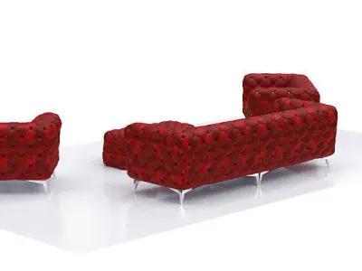 Neoclassical sofa set Low-poly 3D model