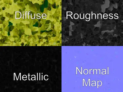 Flowing Green Seaweed Design model pack Low-poly 3D model