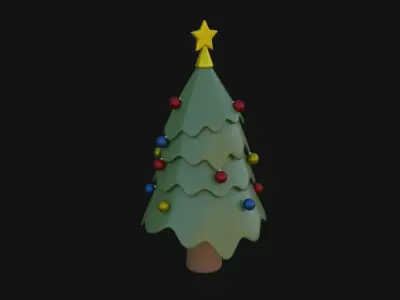 Cartoon Christmas Tree Low-poly 3D model