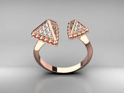 Female Stylish Ring with diamonds N121 3D print model