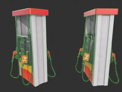 Gasoline Pump Fuel Dispenser Low-poly 3D model