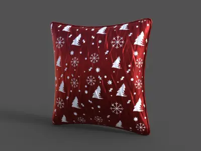 Christmas Cushion Pack Low-poly 3D model