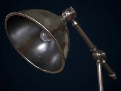 Metal table lamp loft style  Low-poly 3D model
