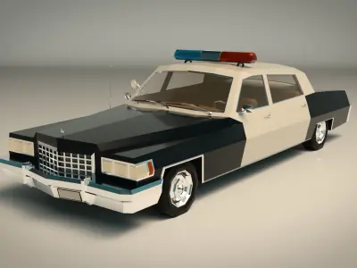 Low Poly Police Car 04 Low-poly 3D model