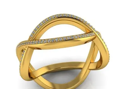 Diamond Infinity Eternity Fashion Ring 3D print model