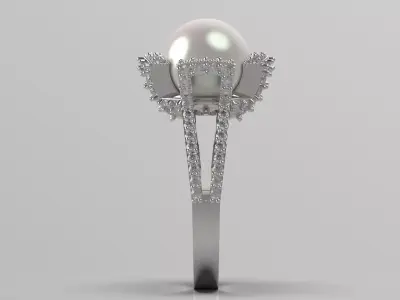 Crown of the Sea pearl stl 3d ring model pr0023 3D print model