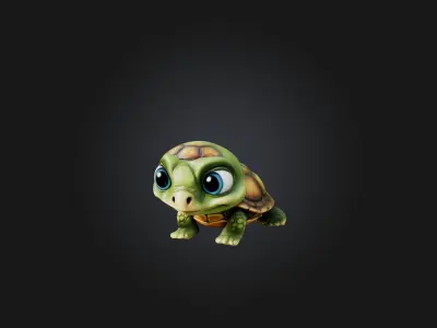 Cartoon Turtle Low-poly 3D model