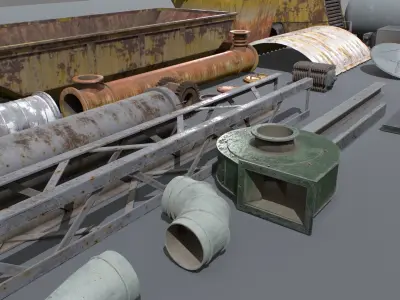 Abandoned Industrial Props Pack 1 Low-poly 3D model