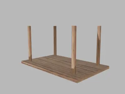 Wood Table Free low-poly 3D model