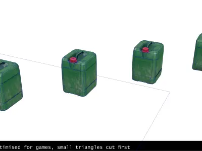 Canister Green Clean and Dirty Low-poly 3D model