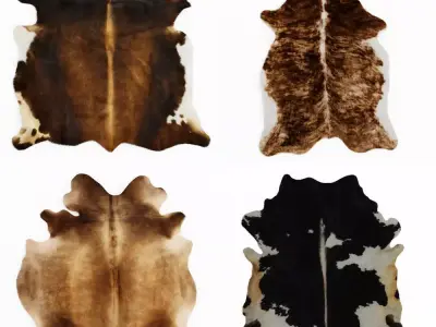 Four rugs from animal skins 05 3D model