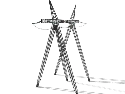 Electricity Pole 11 Low-poly 3D model