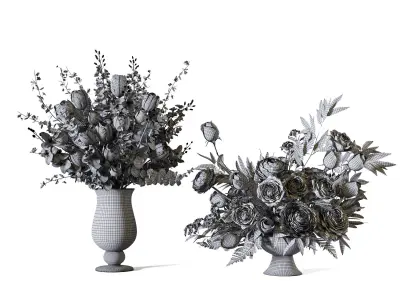 Flower Set 110 White Elegance Duo 3D model