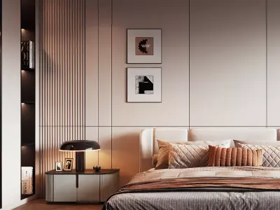 Modern luxury style bedroom 3D model  3D model