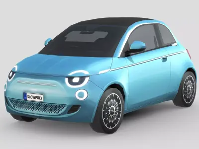 Fiat 500 la Prima 2021 Low-poly 3D model